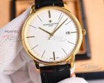 AAA replica Vacheron Constantin gold case 9015 automatic mechanical leather strap 